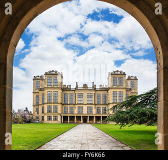 Hardwick Hall, ein elisabethanisches Landhaus und Heimat von Bess of Hardwick, in der Nähe von Chesterfield, Derbyshire, England, UK Stockfoto