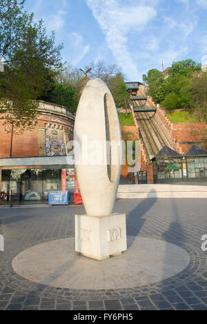 Null Kilometer-Stein, Budapest, Ungarn. Stockfoto