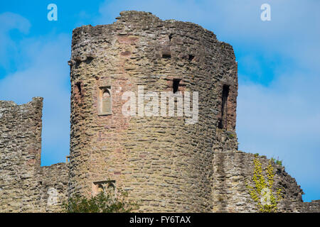 Mortimers Turm in Ludlow Castle in Shropshire, England, Vereinigtes Königreich. Stockfoto