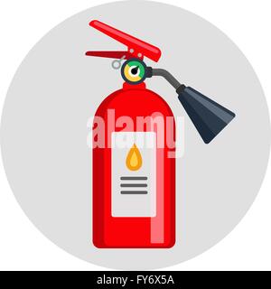 Feuerlöscher flache Farbe Symbol Abbildung Stock Vektor