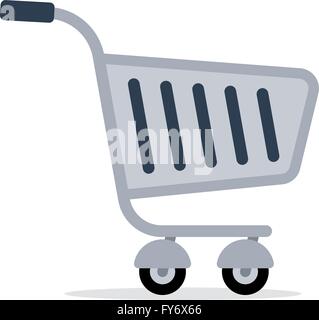 Trolley Einkaufswagen Vektor Farbe flach-Symbol Stock Vektor