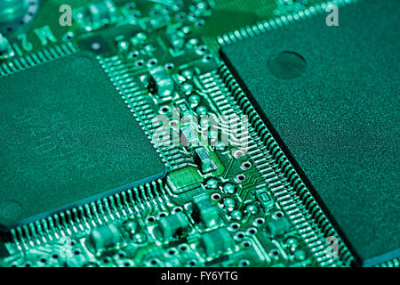 Computer-Silizium-Chip mit Schaltung Stockfoto