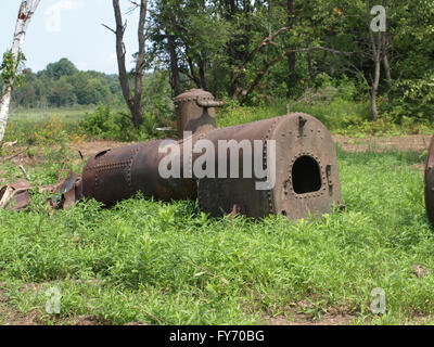 Dampfbetriebene Sägemühle Kessel Stockfoto