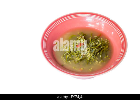 Ceylon-Spinat-Suppe, nördlichen Thai-Küche Stockfoto