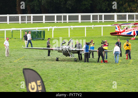 Hannes Arch Flugzeug wurde nicht vor seiner "Runde 8" Runde, was ihn verliert das Rennen gestartet. Stockfoto