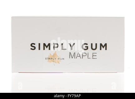 Winneconne, Wisconsin - 2. März 2016: Box einfach Gum Kaugummi in Ahorn-Geschmack. Stockfoto