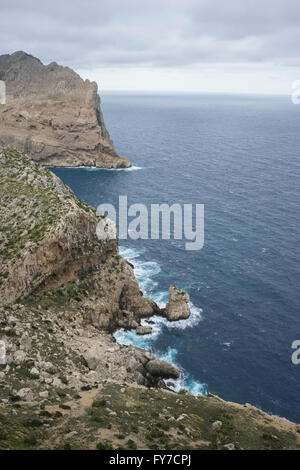 Klippen in Formentor, Region nördlich von der Insel Mallorca in Spanien Stockfoto