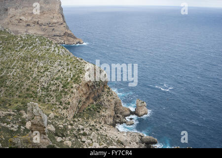 Klippen in Formentor, Region nördlich von der Insel Mallorca in Spanien Stockfoto