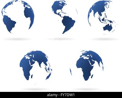 Erde-Globen-set Stock Vektor