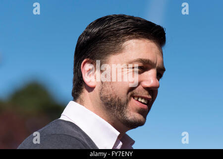 Stephen Crabb konservative Wartungstafel und Secretary Of State for Work and Pensions ehemals Staatssekretär für Wales. Stockfoto