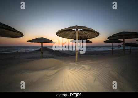 Strand von Costa Nova in Aveiro, Portugal Stockfoto