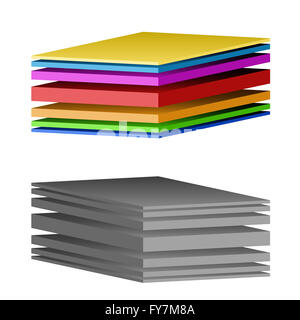 Technische Illustration aus einem mehrschichtigen material Stockfoto