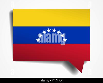 Venezuela Flagge Papier 3d realistisch Sprechblase auf weißem Hintergrund Stock Vektor