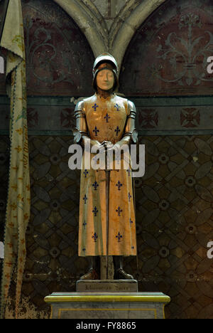 Jeanne d'Arc-Skulptur. Kathedrale Notre-Dame. Reims. Marne. Frankreich. Stockfoto