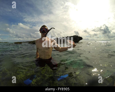 Am Deadman Reef Abenteuer Freeport Bahamas Korallenriff schnorcheln Stockfoto