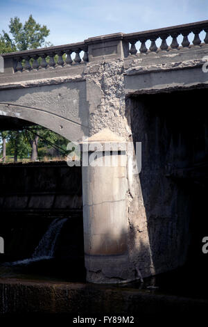 Hamilton-Staudamm am Fluss Flint in Flint, Michigan. Stockfoto