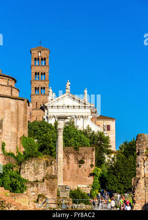 Die Kirche Santa Francesca Romana auf dem Forum Romanum Stockfoto