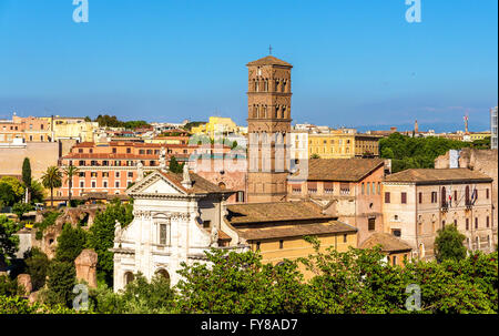 Die Kirche Santa Francesca Romana auf dem Forum Romanum Stockfoto