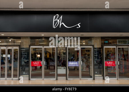 Vorderseite des BHS Kaufhaus in Bristol Stockfoto