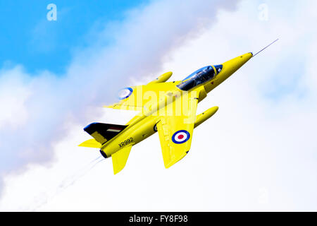 Folland Gnat T.Mk1 im Flug, lackiert in den Farben der RAF Yellowjacks Display team Stockfoto