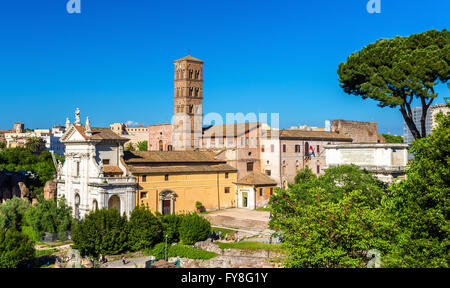 Die Kirche Santa Francesca Romana auf dem Forum Romanum Stockfoto