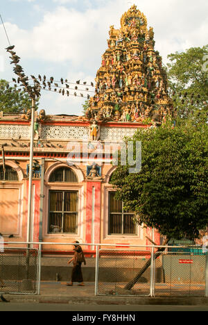 Der indische Tempel Sri Kali in Yangon in Myanmar Stockfoto