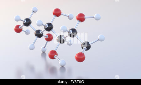 Molekülstruktur, Traubenzucker, molekulare, 3D-Rendering Stockfoto