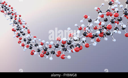 Molekülstruktur, Traubenzucker, molekulare, 3D-Rendering Stockfoto