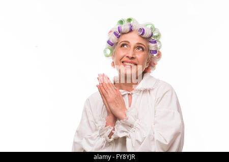 Großmutter im studio Stockfoto