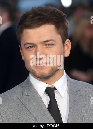 17. März 2016 - Taron Egerton Teilnahme an "Eddie The Eagle" Europäische Premiere im Odeon Leicester Square in London, Vereinigtes Königreich. Stockfoto