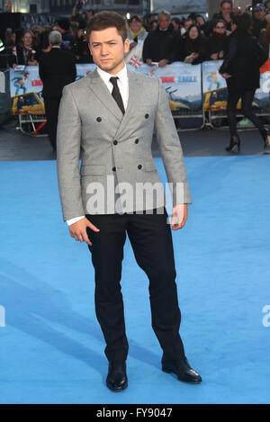 17. März 2016 - Taron Egerton Teilnahme an "Eddie The Eagle" Europäische Premiere im Odeon Leicester Square in London, Vereinigtes Königreich. Stockfoto