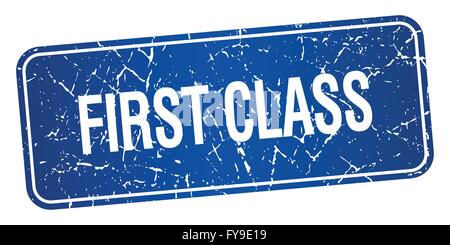 erstklassige blauen quadratischen Grunge texturiert isoliert Stempel Stock Vektor