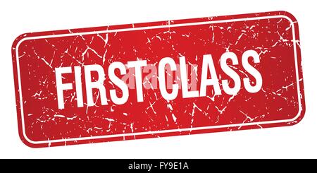 erstklassige rotes Quadrat Grunge strukturierte isoliert Stempel Stock Vektor