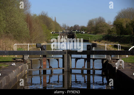 Forth und Clyde Kanal sperren in Glasgow Stockfoto