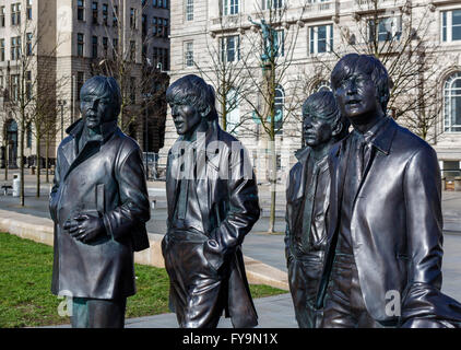 Andrew Edward Skulptur der Beatles am Molenkopf, Liverpool, Merseyside, England, UK Stockfoto