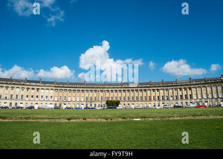 Bath Somerset England Großbritannien der Royal Crescent georgianische Architektur Stockfoto