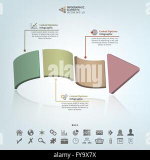 Infografik-Abbildung mit 3 Optionen oder Stufen. Stock Vektor