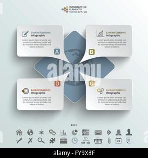 Infografik Hintergrund Illustration von vier Sprechblase. Stock Vektor