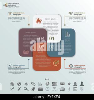 Abstrakte Darstellung der 4 Optionen Infografik Elemente. Stock Vektor