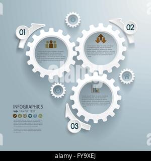 Modernen Infografik Design mit Zahnrädern. Stock Vektor