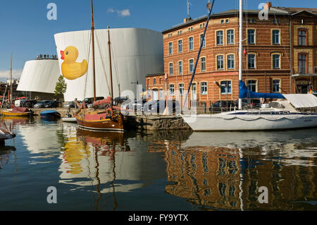 Kanalhafen und Ozeaneum, Stralsund, Mecklenburg-Vorpommern, Deutschland Stockfoto