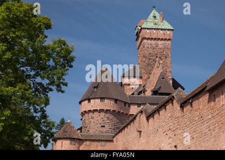 Château du Haut-Koenigsbourg Schloss, Hohkönigsburg, Elsass, Frankreich Stockfoto