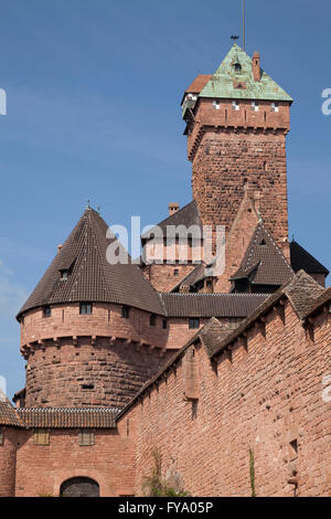 Château du Haut-Koenigsbourg Schloss, Hohkönigsburg, Elsass, Frankreich Stockfoto