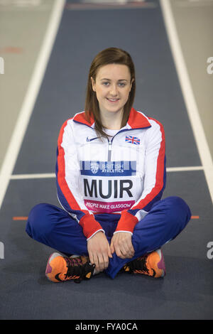 Laura Muir in athletische arena Stockfoto