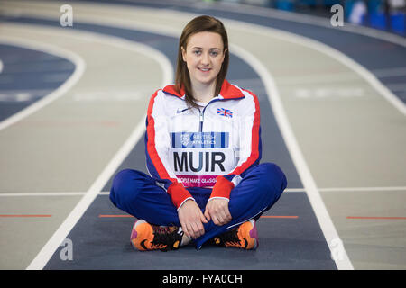 Laura Muir in athletische arena Stockfoto