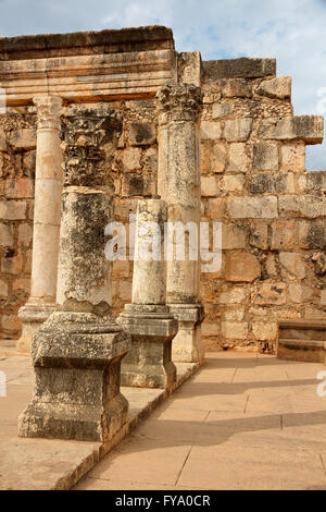 Ruinen der alten Synagoge von Kafarnaum zu bauen, von einem römischen Zenturio, Israel Stockfoto