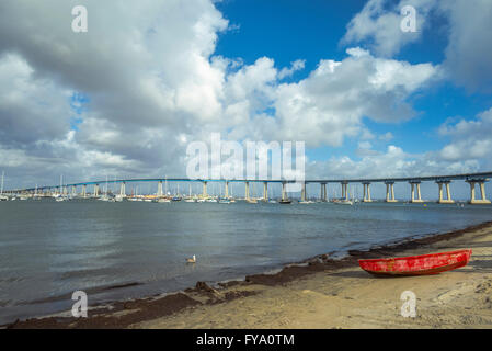 Hafen von San Diego, Coronado Bridge. Coronado, Kalifornien, USA. Stockfoto