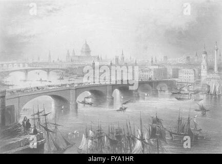 LONDON: (Von Southwark Seite); Bartlett; Finden, antiken print 1842 Stockfoto