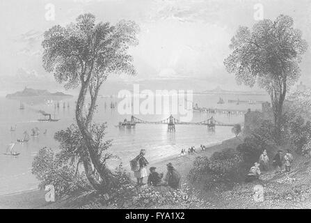 NEWHAVEN: Edinburgh, Firth of Forth; Bartlett; Finden, antiken print 1842 Stockfoto