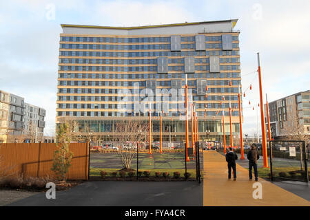 Aloft Boston Seaport Hotel, Boston, Massachusetts, im Januar 2016. Das Hotel eröffnete im Februar 2016. Stockfoto